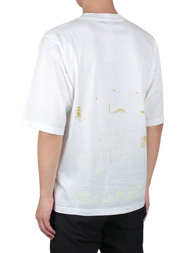 Graphic Print Short Sleeve T-shirt White - STONE ISLAND - BALAAN 5