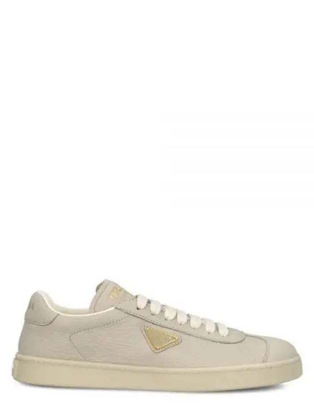 Leather Low Top Sneakers Pumice Stone - PRADA - BALAAN 2