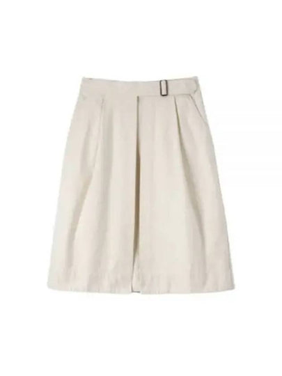 Cinch Waist Cotton A-Line Skirt Off White - MARGARET HOWELL - BALAAN 2