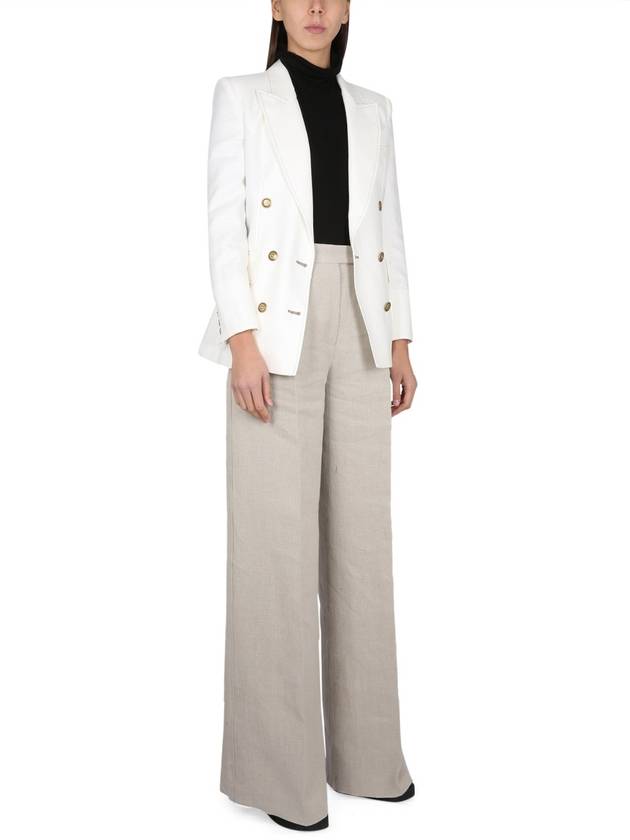 Women's Verace Linen Double Breasted Jacket White - MAX MARA - BALAAN 3