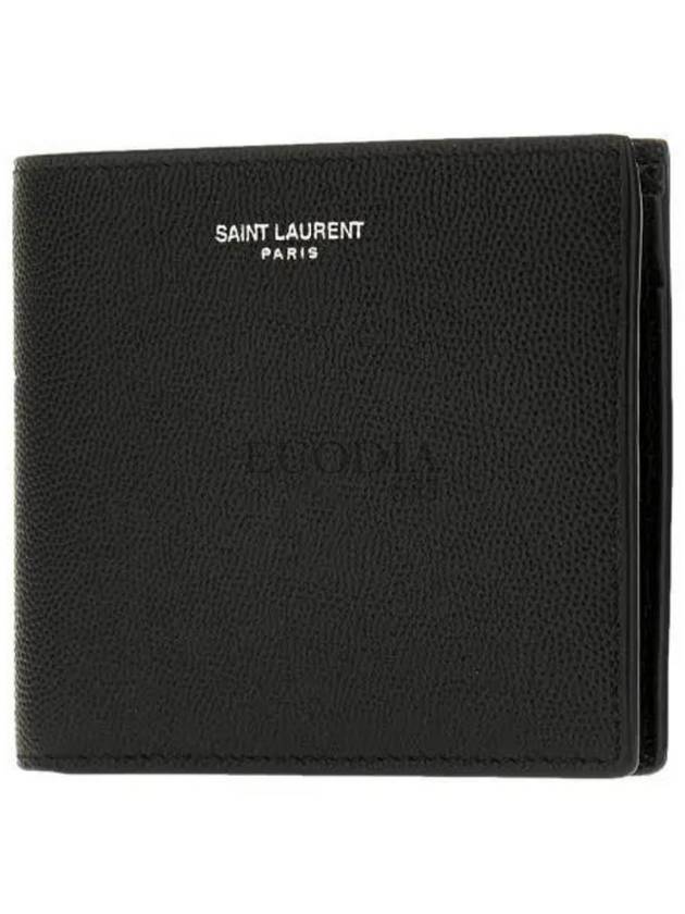 Logo East West Half Wallet Black - SAINT LAURENT - BALAAN 5