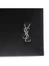 Tiny Monogram Silver Clutch Bag Black - SAINT LAURENT - BALAAN 6