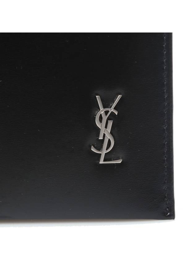 Tiny Monogram Silver Clutch Bag Black - SAINT LAURENT - BALAAN 6