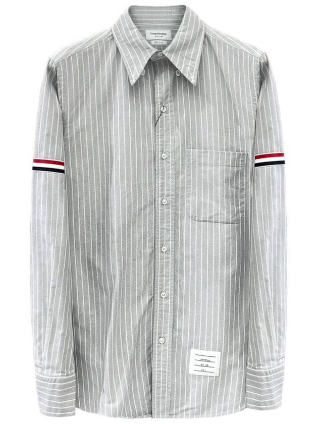 Oxford Armband Stripe Cotton Long Sleeve Shirt Blue - THOM BROWNE - BALAAN 2