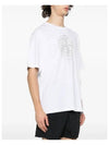 Men's Logo Print Crew Neck Short Sleeve T-Shirt White - STONE ISLAND - BALAAN 4