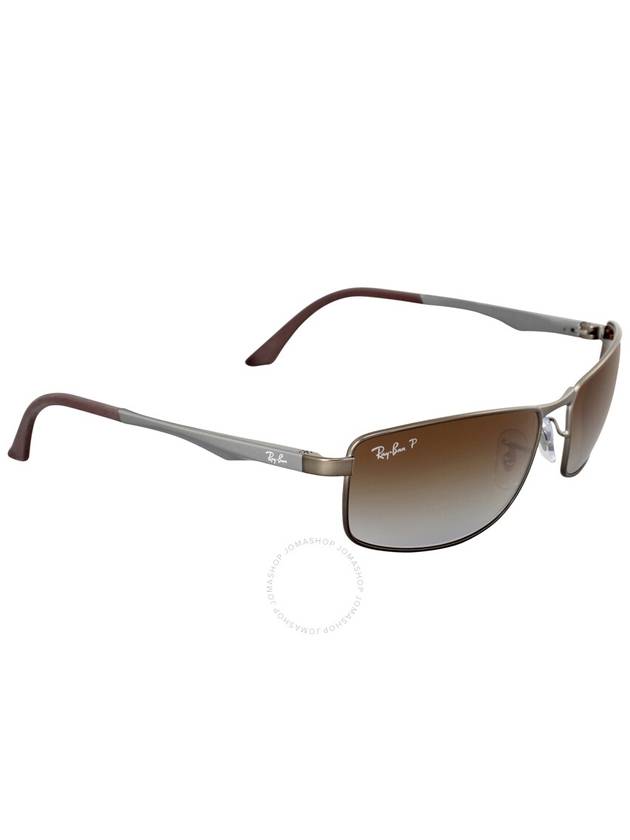 Ray Ban Polarized Brown Gradient Rectangular Men's Sunglasses RB3498 029/T5 61 - RAY-BAN - BALAAN 2