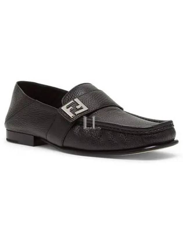 FF Square Leather Loafers Black - FENDI - BALAAN 2