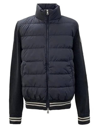 Logo Patch Padded Cardigan Navy - MONCLER - BALAAN 2