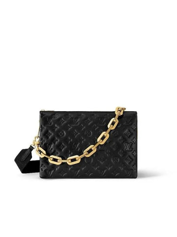 Women's Coussin MM Shoulder Bag Black - LOUIS VUITTON - BALAAN 1