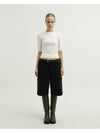 Cargo Bermuda Crop Pants Black - TUDE - BALAAN 1