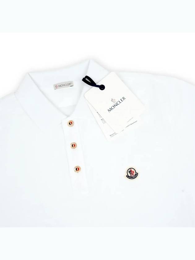 Logo Patch Polo Shirt White - MONCLER - BALAAN 7