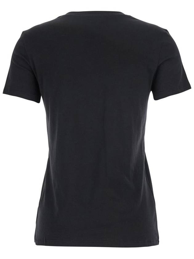 Women's Easy Organic Cotton Short Sleeve T-Shirt Black - THEORY - BALAAN 3