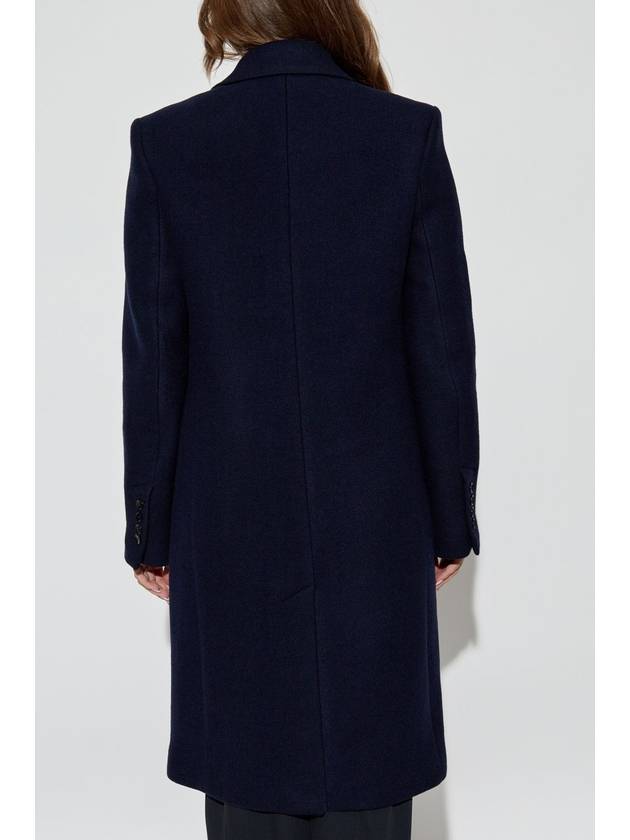 Ami Alexandre Mattiussi Wool Coat, Women's, Navy Blue - AMI - BALAAN 4