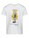 Kids Women Bear Print T Shirt White 901142 001 - POLO RALPH LAUREN - BALAAN 1