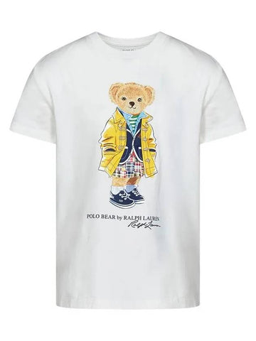 Kids Bear Print T Shirt White 901142 001 - POLO RALPH LAUREN - BALAAN 1