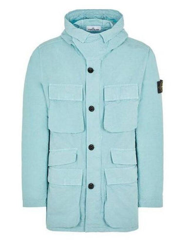 Men's Logo Patch Pocket Detail Jacket Aqua - STONE ISLAND - BALAAN 1