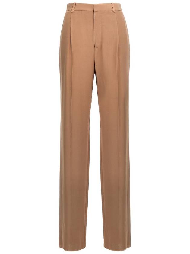 Saint Laurent Crepe Silk Pants - SAINT LAURENT - BALAAN 1