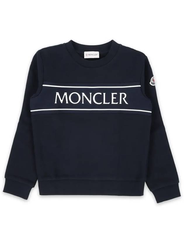 Kids Wappen Patch Logo Sweatshirt Navy 8G00016 899PS 778 8 10A - MONCLER - BALAAN 3