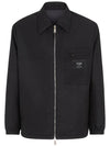 nylon reversible zip-up jacket black - FENDI - BALAAN 1