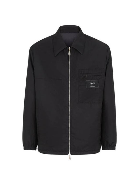 Nylon Reversible Zip-Up Jacket Black - FENDI - BALAAN 1