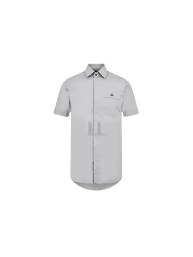 Men's Logo Classic Short Sleeve Shirt Grey - VIVIENNE WESTWOOD - BALAAN 2