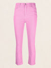 Women's Denim High Waist Cropped Jeans Pink - AMI - BALAAN 1