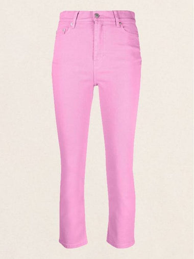 Women's Denim High Waist Cropped Jeans Pink - AMI - BALAAN 1