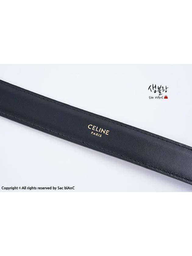 Triomphe Taurillon Medium Leather Belt Black - CELINE - BALAAN 4