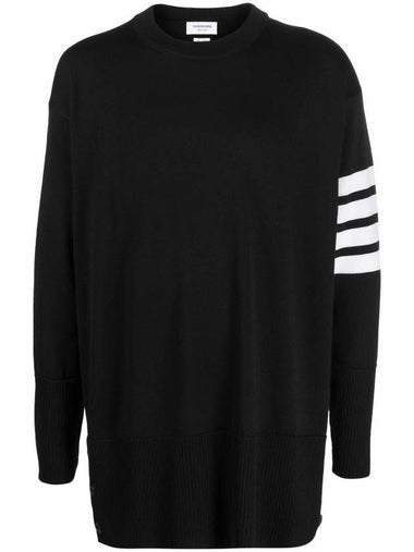 Men's Diagonal Armband Wool Pullover Knit Top Black - THOM BROWNE - BALAAN 1