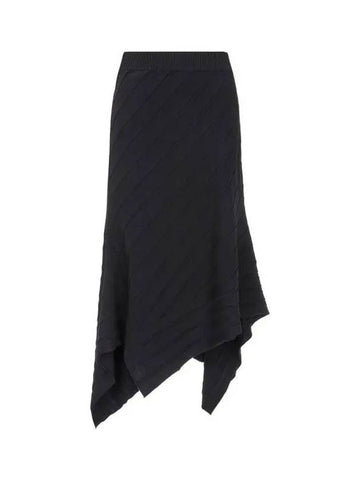 Women's Wide Rib Knit Skirt Black 271080 - STELLA MCCARTNEY - BALAAN 1