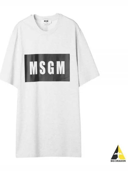 Box Logo Short Sleeve T-Shirt Grey - MSGM - BALAAN 2