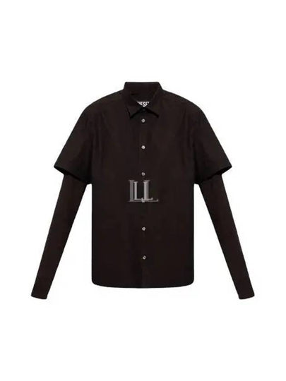 Marley Layered Cotton Long Sleeve Shirt Black - DIESEL - BALAAN 2