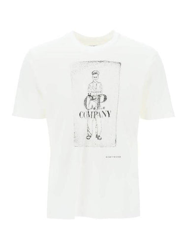 24/1 Jersey Artisanal Card Short Sleeve T-Shirt White - CP COMPANY - BALAAN 1