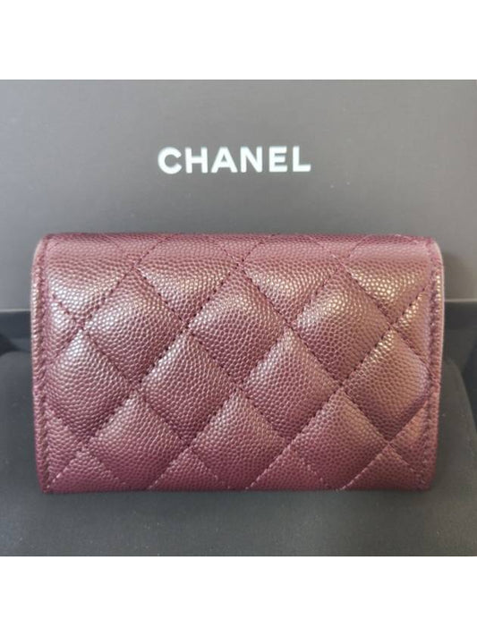 Snap card wallet shiny grained calfskin strass real gold metal burgundy AP4178 AP0214 - CHANEL - BALAAN 2