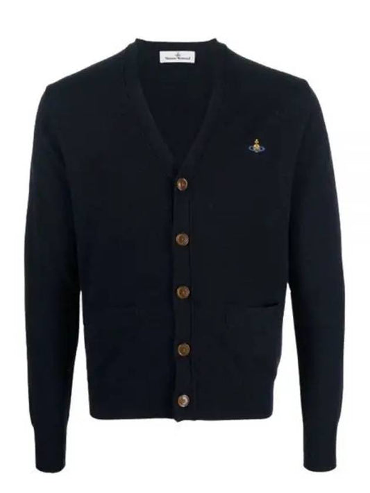 Logo Embroided Button Wool Cardigan Black - VIVIENNE WESTWOOD - BALAAN 2