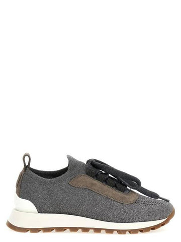 Monile Knit Low Top Sneakers Grey - BRUNELLO CUCINELLI - BALAAN 1