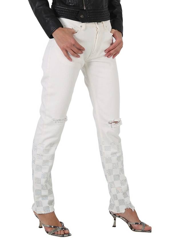 Filles A Papa Embellish Crystal Checkerboard Pants, Waist Size 24" - FILLES A PAPA - BALAAN 3