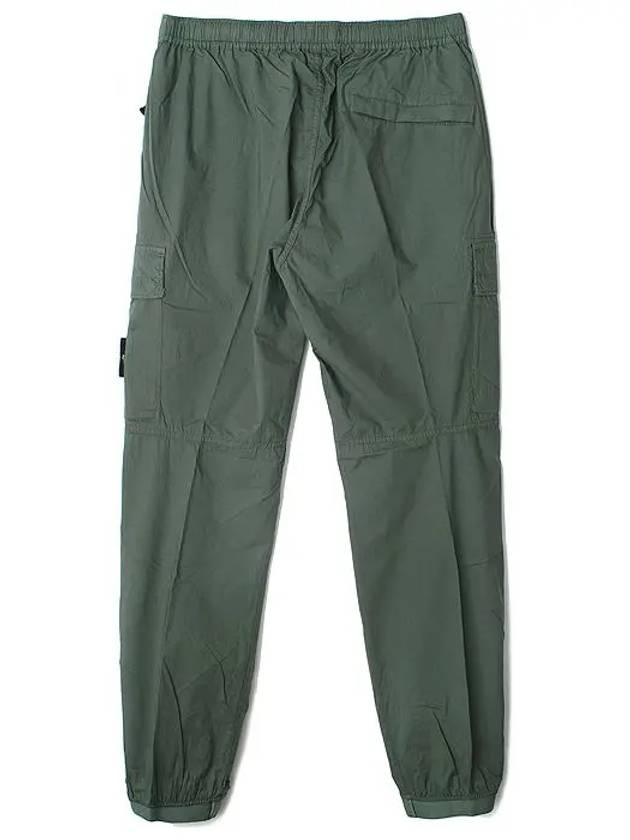 Stretch Cotton Tela Paracadute Cargo Straight Pants Dark Green - STONE ISLAND - BALAAN 3