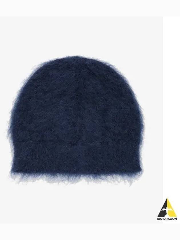 Brushed effect knit beanie navy J40ZZ0130J14654402 - JIL SANDER - BALAAN 2