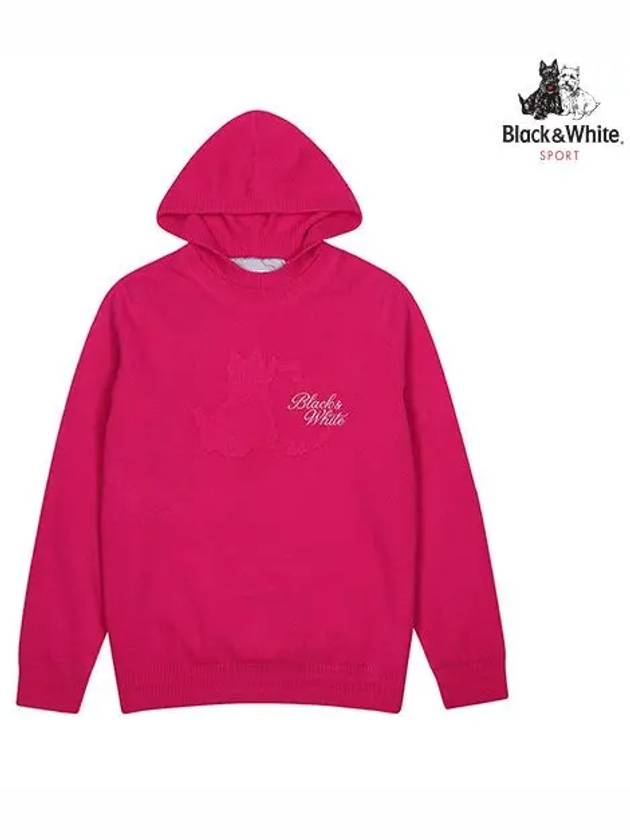 Women s Terrier One Point Hooded Sweater 2624LXKW PINK - BLACK&WHITE - BALAAN 1