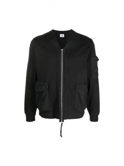 Men's Logo Patch Zip-Up Jacket Black - CP COMPANY - BALAAN 2