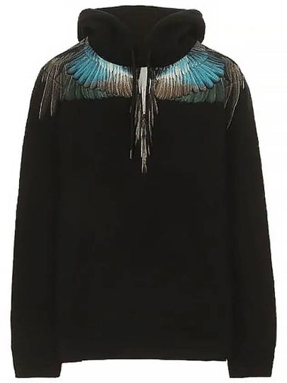 Men's Wings Print Hoodie Black Blue - MARCELO BURLON - BALAAN 2