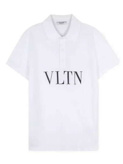 Men's VLTN Logo Polo Shirt White - VALENTINO - BALAAN 2