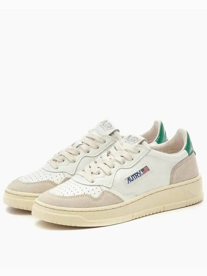 Medalist Suede Green Tab Low Top Sneakers White Beige - AUTRY - BALAAN 2