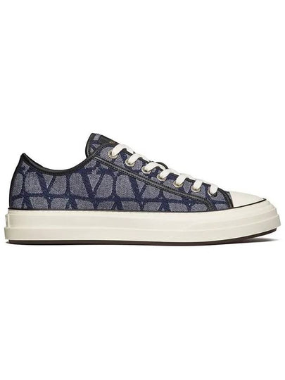 Toile Iconographe Low Top Sneakers Navy - VALENTINO - BALAAN 2