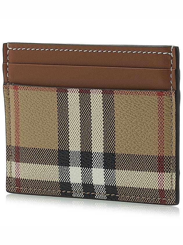 Check Print Leather Card Holder Beige - BURBERRY - BALAAN 3