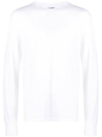 Embroidered Logo Lyocell Cotton Blend Jersey Long Sleeve T-Shirt White - TOM FORD - BALAAN 1