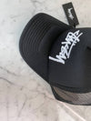 Logo Mesh Trucker Ball Cap Black - STUSSY - BALAAN 7