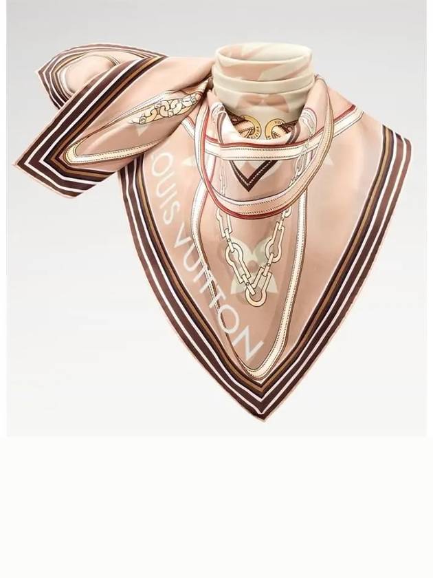 Ultimate Monogram Square 90 Silk Scarf Dune - LOUIS VUITTON - BALAAN 4