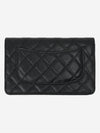 Classic Wallet On Chain Crossbody Bag Grained Calfskin Gold Black - CHANEL - BALAAN 4